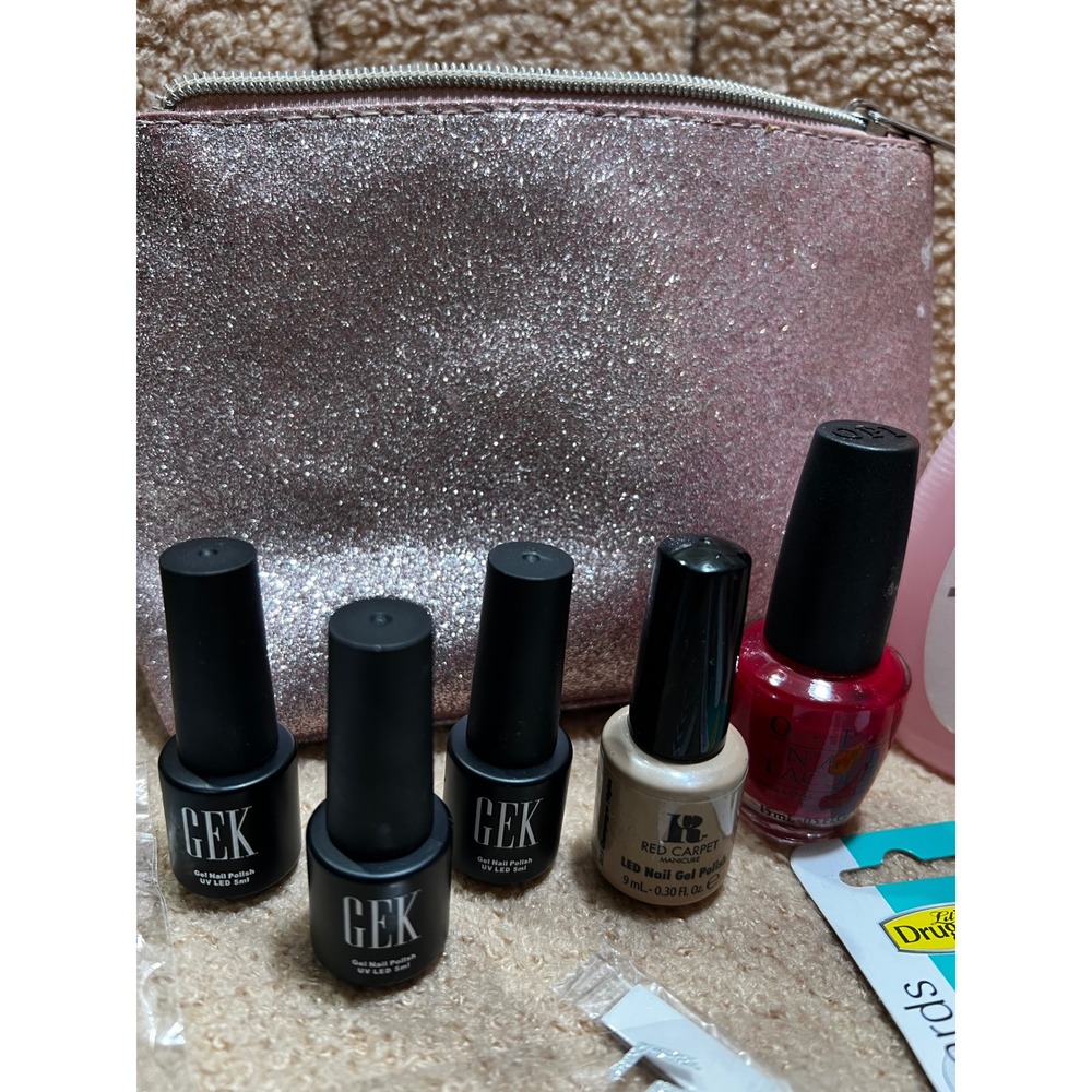 Manicure Set OPI GEK Gel Polish Nail Care Kit with Tools and Glitter Bag Multi - Picture 4 of 13